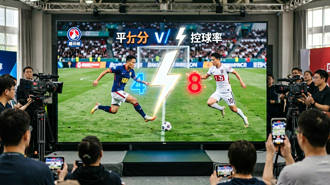 8688体育直播画面、比分弹窗与控球率图表综合展示